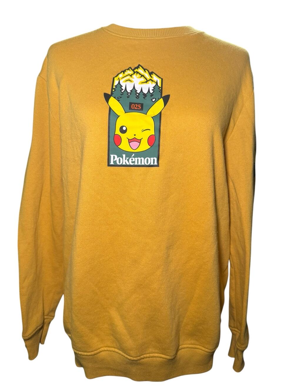 Pokémon Pikachu 025 National Park Graphic Sweatshirt, Mustard Yellow, Youth 2XL